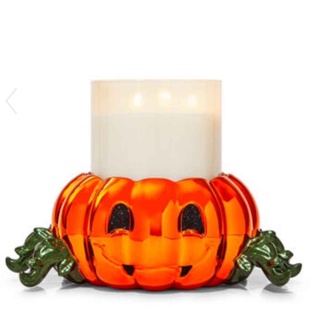Bath & Body Works Halloween 2022 Pumpkin Spider Candle Holder, NIB